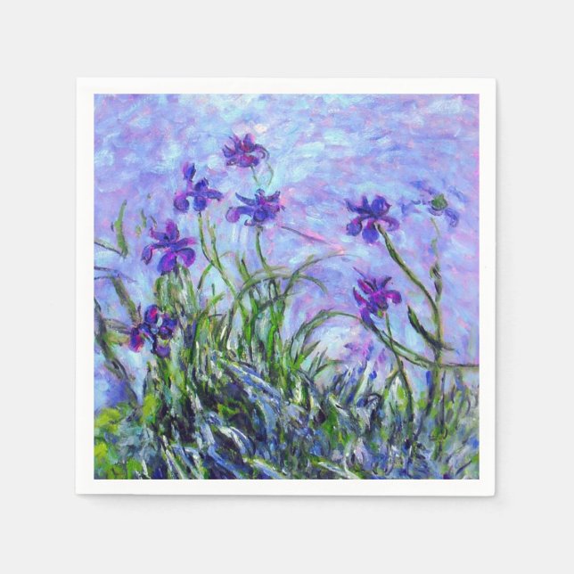 Monet Lilac Irises Pappersservett (Framsidan)