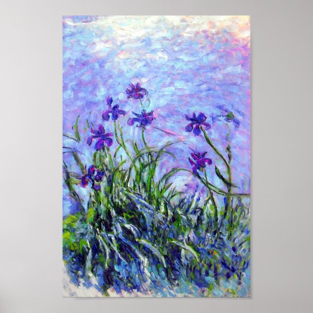 Monet Lilac Irises Poster (Framsidan)