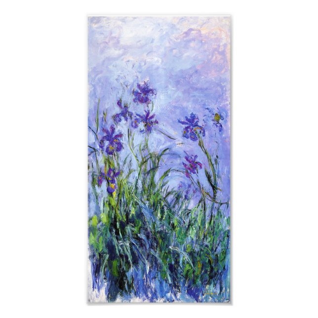 Monet Lilac Irises Skriv ut Fototryck (Framsidan)