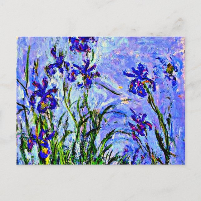 Monet - Lilacs Irises, berömd tavla, Vykort (Framsida)