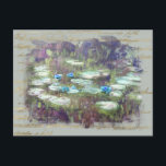 ** Monet Lily Dynors Pond Old Guld Handwrite AR23 Vykort<br><div class="desc">POSTCARD POST-KORT ) Klassisk Monet med gammal faux Guld-handskrift och en subtle Rainbow Pastel-bakgrund. Bakgrunden är lätt Grått Grönt Olive i färg. Energetiskt utökad Elegant Feminin Romantic Ephemera Blommigt Painting Artistic Unique Kreativ Modern och Romantic Vintage Gamle (SEARCH AR23 för liknande design) Det är en Shabby chic, kvinnlig flickdesign. Denna...</div>