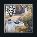 Monet - Luncheon, dekorativ panel - QR-kod Fyrkantigt Visitkort<br><div class="desc">Luncheon,  dekorativ panel/Le dejeuner,  panneau decoratif - Claude Monet,  1873</div>