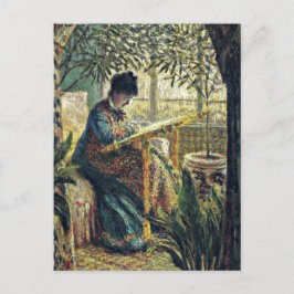 Monet - Madame Monet Embroidering Vykort