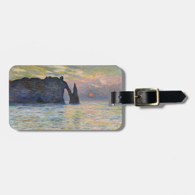 Monet - Manneport, Cliff at Etretat, Sunset Bagagebricka (Horisontell Framsida)