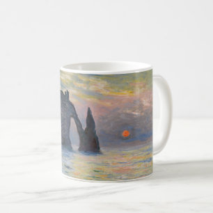 Monet - Manneport, Cliff at Etretat, Sunset Kaffemugg