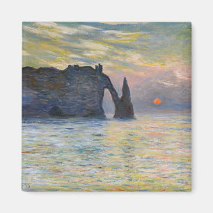 Monet - Manneport, Cliff at Etretat, Sunset Magnet