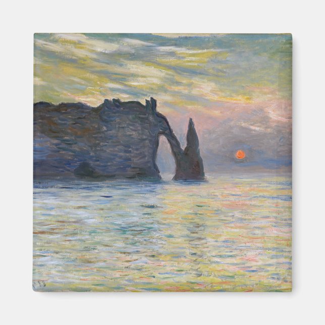 Monet - Manneport, Cliff at Etretat, Sunset Magnet (Framsidan)