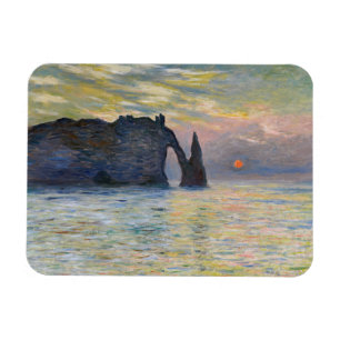 Monet - Manneport, Cliff at Etretat, Sunset Magnet