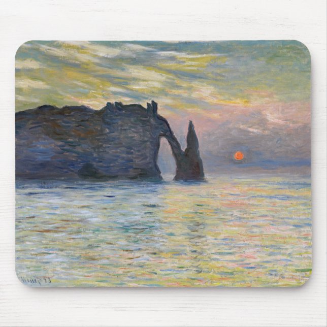 Monet - Manneport, Cliff at Etretat, Sunset Musmatta (Framsidan)
