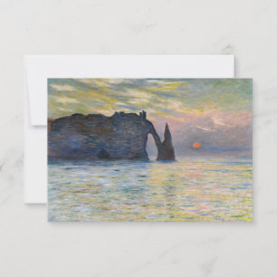 Monet - Manneport, Cliff at Etretat, Sunset Tack Kort