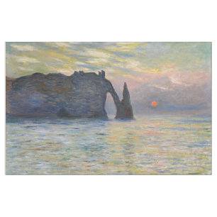 Monet - Manneport, Cliff at Etretat, Sunset Tyg