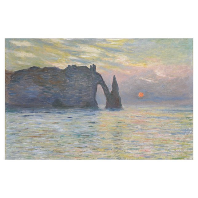 Monet - Manneport, Cliff at Etretat, Sunset Tyg (Yard)