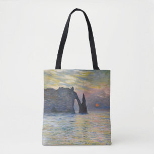 Monet - Manneport, Cliff at Etretat, Sunset Tygkasse