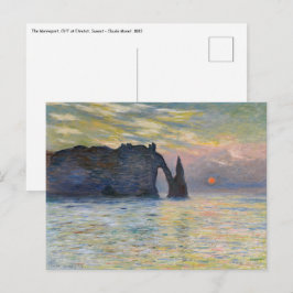 Monet - Manneport, Cliff at Etretat, Sunset Vykort