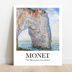 Monet Manneporte nära Étretat Poster