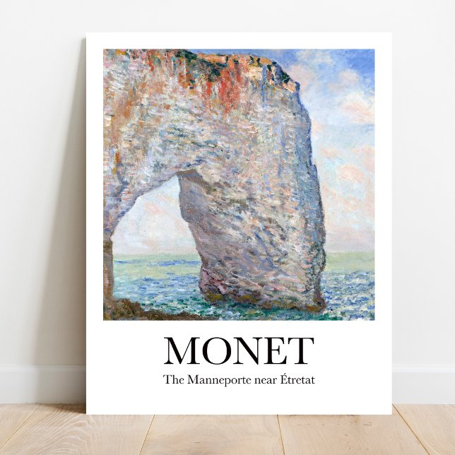 Monet Manneporte nära Étretat Poster (Monet's "Manneporte near Étretat" poster: Normandy cliffs in vibrant Impressionist colors)
