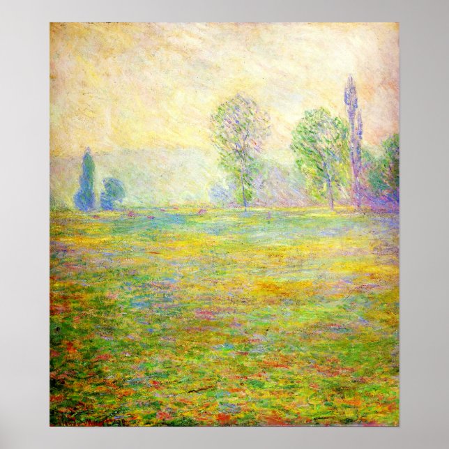 Monet Meadows på Giverny Poster (Framsidan)