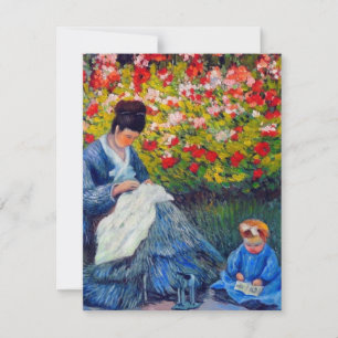 Monet Mor och Child i Garden Inbjudningar