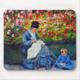 Monet Mor och Child i Garden Musmatta