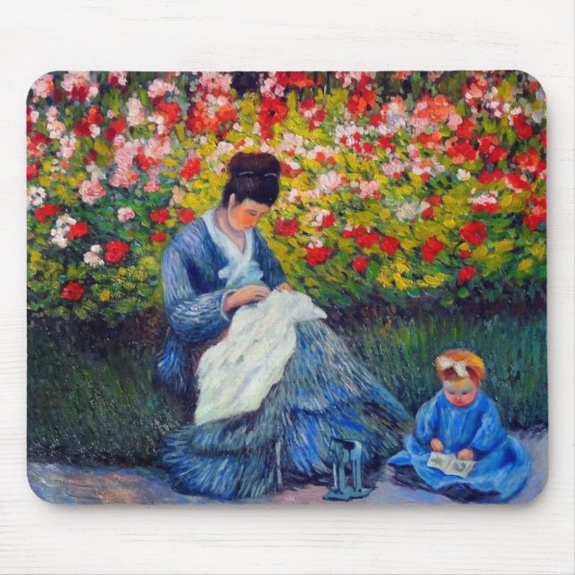 Monet Mor och Child i Garden Musmatta (Framsidan)
