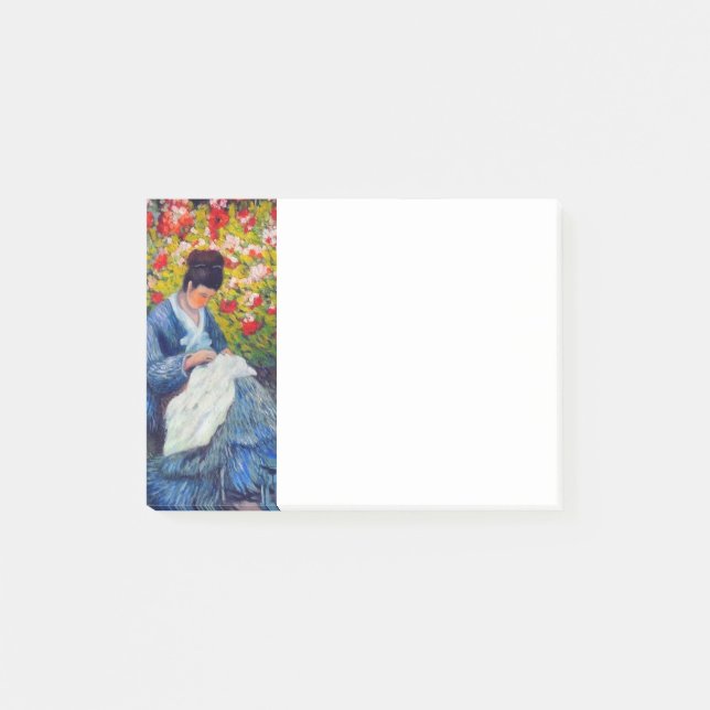 Monet Mor och Child i Garden Post-it Block (Framsida)