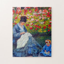 Monet Mor och Child i Garden Pussel