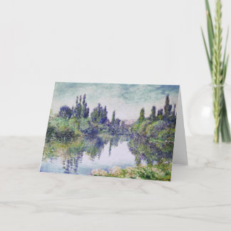 MONET-morgon på det Seine hälsningkortet Kort