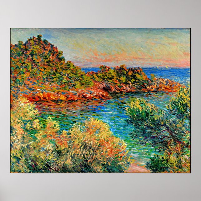 Monet - Near Monte Carlo, berömd-målning, Poster (Framsidan)