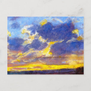Monet - Nightfall, berömd, målning Vykort