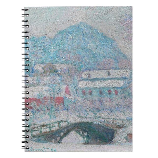 Monet - Norge, byn Sandviken i Snö Anteckningsbok (Framsidan)