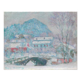 Monet - Norge, byn Sandviken i Snö Fototryck