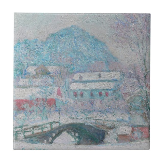 Monet - Norge, byn Sandviken i Snö Kakelplatta (Framsidan)