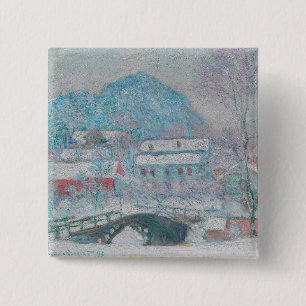 Monet - Norge, byn Sandviken i Snö Knapp