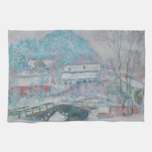 Monet - Norge, byn Sandviken i Snö Kökshandduk