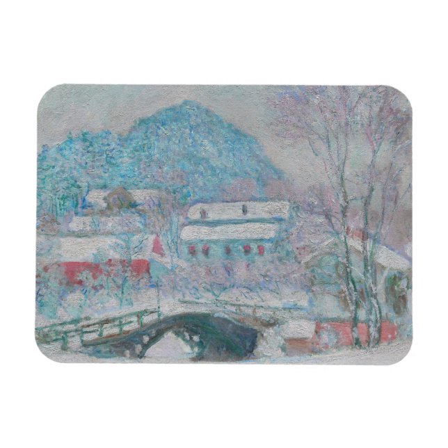 Monet - Norge, byn Sandviken i Snö Magnet (Horisontell)