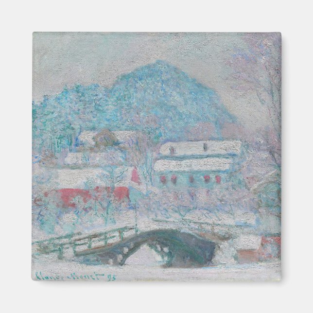 Monet - Norge, byn Sandviken i Snö Magnet (Framsidan)