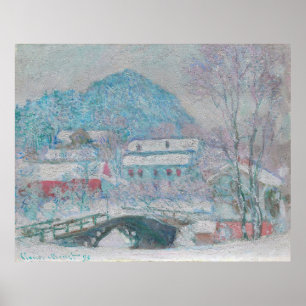 Monet - Norge, byn Sandviken i Snö Poster