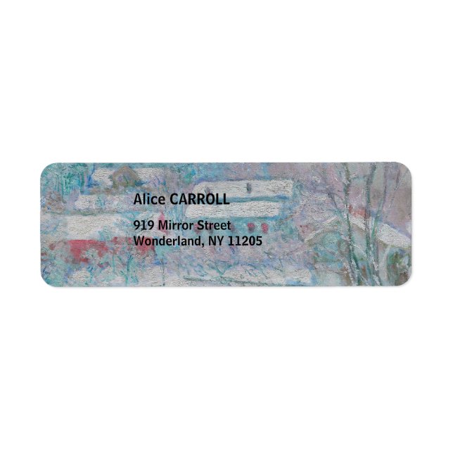 Monet - Norge, byn Sandviken i Snö Returadress Etikett (Framsidan)