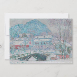 Monet - Norge, byn Sandviken i Snö Tack Kort