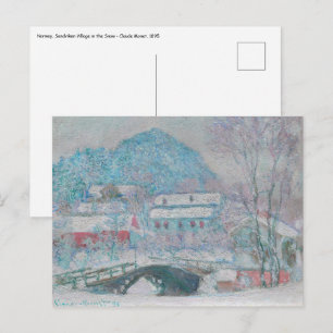 Monet - Norge, byn Sandviken i Snö Vykort