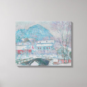 Monet - Norge, Sandviken by i snön Canvastryck