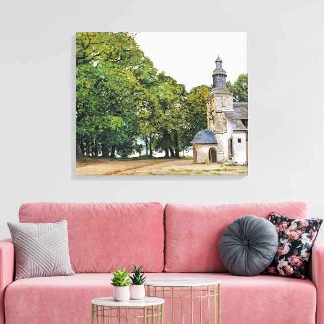 Monet - Notre-Dame kapell konstverk, Canvastryck (Insitu (Vardagsrum))