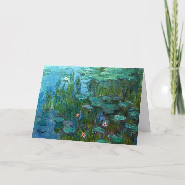 MONET Nympheas: Hälsningkort 1915 Kort (Framsida)