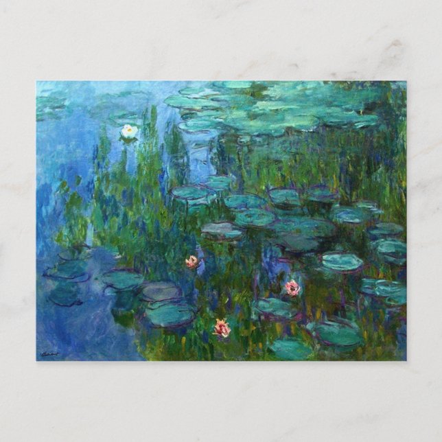 Monet Nympheas Vatten Lilies vykort (Framsida)