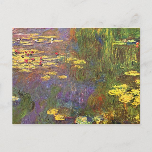 Monet Nympheas Vattenväxter Vykort (Framsida)