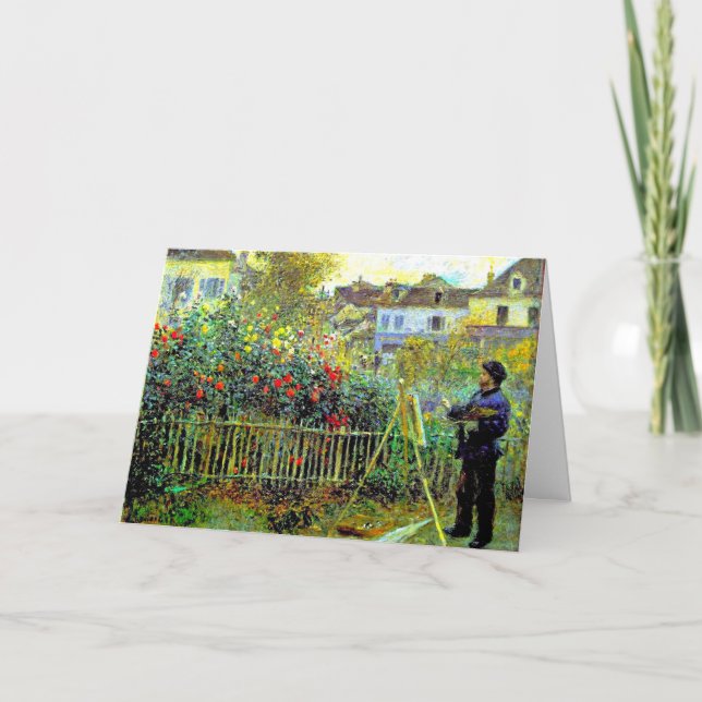 Monet Painting i sin Garden i Argentina Kort (Framsida)