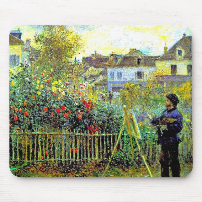 Monet Painting i sin Garden vid Argenteuil Gel Mou Musmatta (Framsidan)