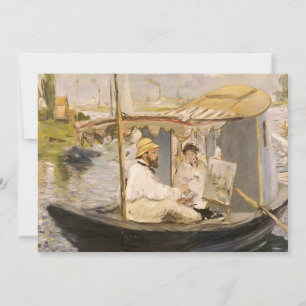 Monet Painting i sin Studio Boat Édouard Manet