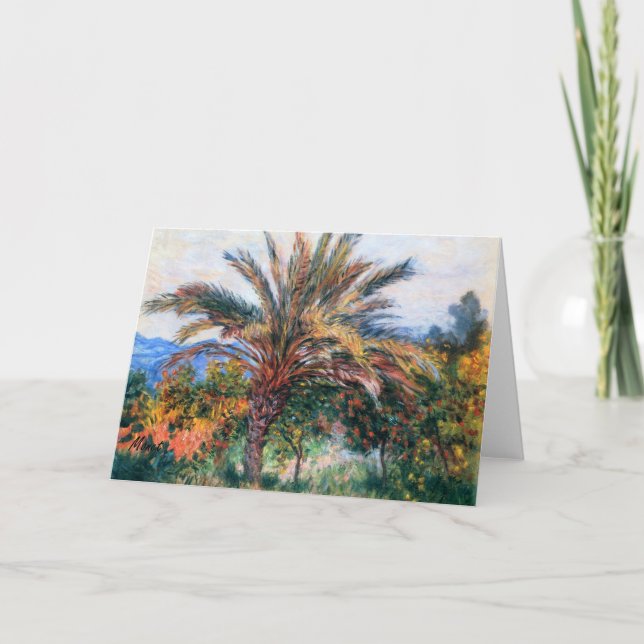 MONET-palmträd på det Bordighera hälsningkortet Kort (Framsida)