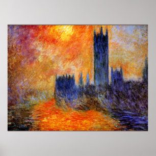 Monet - Parlamentet i Sol Poster